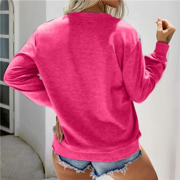 Women’s Christmas Sweatshirt - Cute Tree Graphic Long Sleeve Shirt - Picture 5 of 7